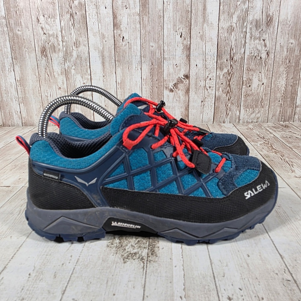 Salewa JR Wildfire WP Women 5 Hiking Shoes Blue Red Michelin Sole Waterproof